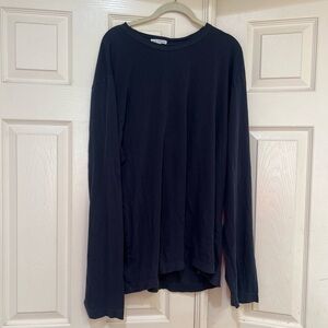 James Perse Men's Navy Blue Long Sleeve Crew Neck Shirt  Size 5/XXL
